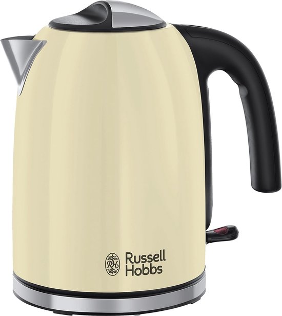 Waterkoker [1,7 L, 2400 W] Kleuren+crème van roestvrij staal (snelkookpan, verwijderbaar kalkfilter