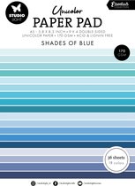 Paper pad A5 36 vel - Double sided unicolor Shades of blue nr. 157