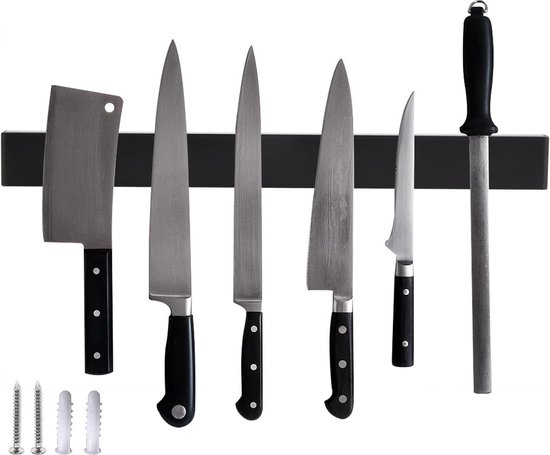 LARHN Messenhouder Magnetisch van Bamboe met Extra Sterke Magneet - 40 cm - Messenmagneet voor Messen, Gebruiksvoorwerpen en Gereedschap