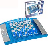ChessLight, elektronisch schaakspel met aanraaktoetsenbord en licht- en geluidseffecten, Tacticalchess Magnetisme versus schaken2 spelers, 32 stuks, 64 moeilijkheidsgraden, batterij, blauw/geel