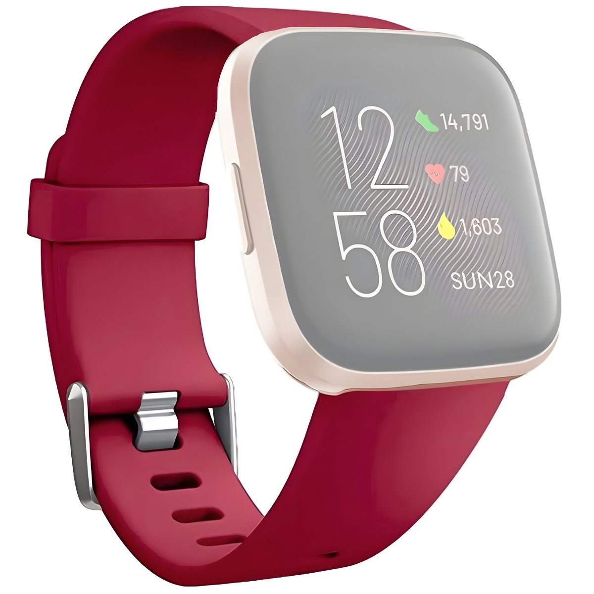 Smartwatch band geschikt voor Fitbit Versa Lite - Versa - Versa 2 - horloge bandje - Rood- Large