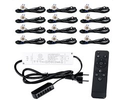 TrueLED Compact White - Inbouw LED Spot Dimbaar voor Overkapping - IP65 Verlichting voor Veranda - Complete set van 12 LED Spots