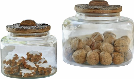 Glazen Zout- En Peperstel Set – 2 Stuks, Helder Glas Met Zwart-witte Deksels