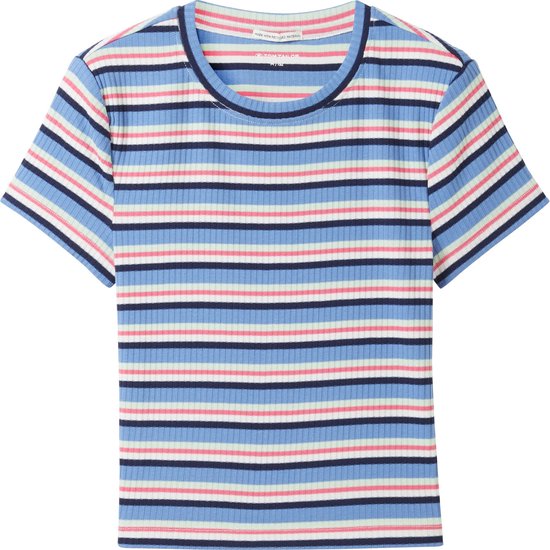TOM TAILOR cropped striped rib t-shirt Meisjes T-shirt - Maat 152