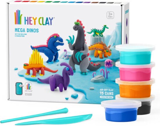 Hey Clay Mega Dino`s • Dinosaurussen • Boetseerklei