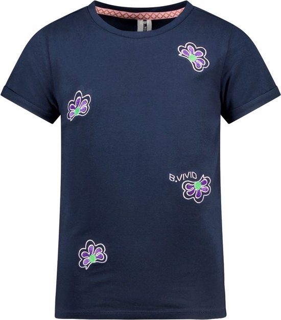 Meisjes t-shirt - Vivianne - Navy blauw
