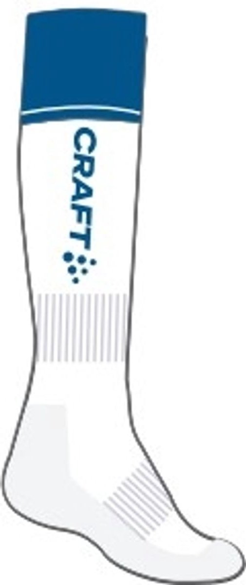 Craft Progress 2.0 Contrast Voetbalkousen - Wit / Royal | Maat: 46/48
