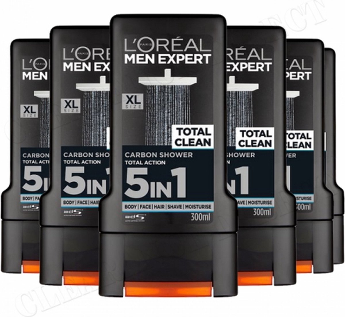 LOREAL MEN EXPERT - SHOWER GEL - DOUCHEGEL - TOTAL CLEAN - 6 x 300ML - VOORDEELVERPAKKING