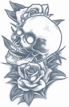 Partychimp Neptatoeage Skull And Roses 10 Cm Polyester Zwart/goud