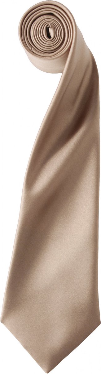 Premier 'Colours' Satin Tie PR750 - Khaki Beige - One size