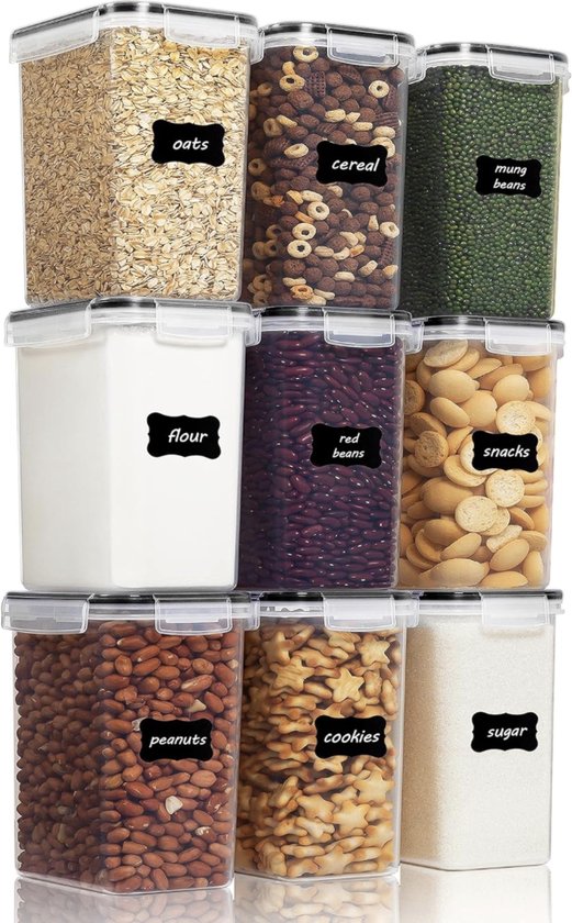 Withosent Voorraaddozen, set van 4, 1500 ml, rechthoekige glazen