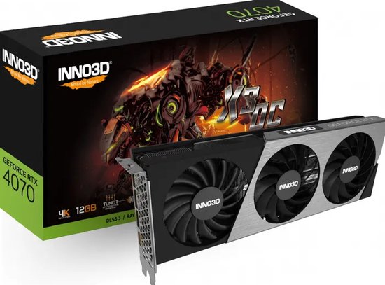 INNO3D GEFORCE RTX 4070 SUPER X3 OC - Videokaart - 12GB GDDR6X - PCIe 4.0 - 1x HDMI - 3x DisplayPort