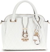 Guess Adi Small Satchel Dames Handtas - Wit - One Size