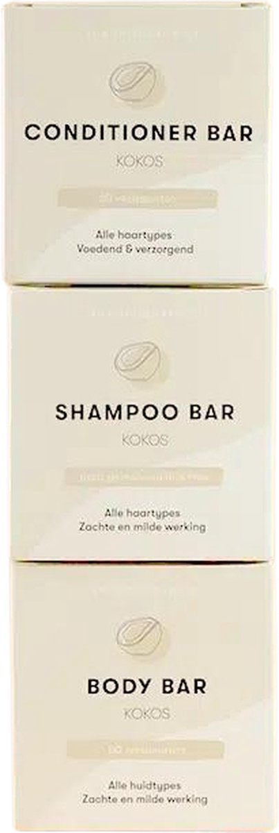 Shampoo, Body & Conditioner Bar + GRATIS blikje (kokos)