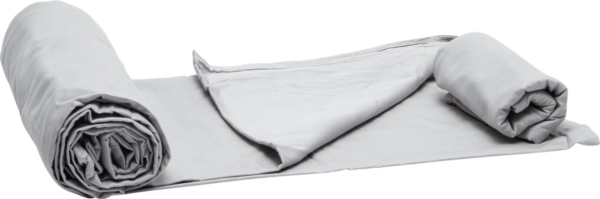 Latona Blanket® Verzwaringsdeken Hoes - Dekbedovertrek - Dekbedovertrek 140x200 Eenpersoons - Inclusief Kussensloop 60x70 - Katoen - Lichtgrijs