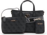 Guess Medium Crossbodytas / Schoudertas Dames - Latona - Logo Print - Zwart