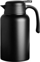 Thermos noir 2L en acier inoxydable 304, Double paroi isolée sous vide, cafetière, doseur de café, casserole isolante pour jus/lait/thé