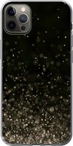 Geschikt voor iPhone 12 Pro Max hoesje - Glitter - Abstract - Zwart - Siliconen Telefoonhoesje