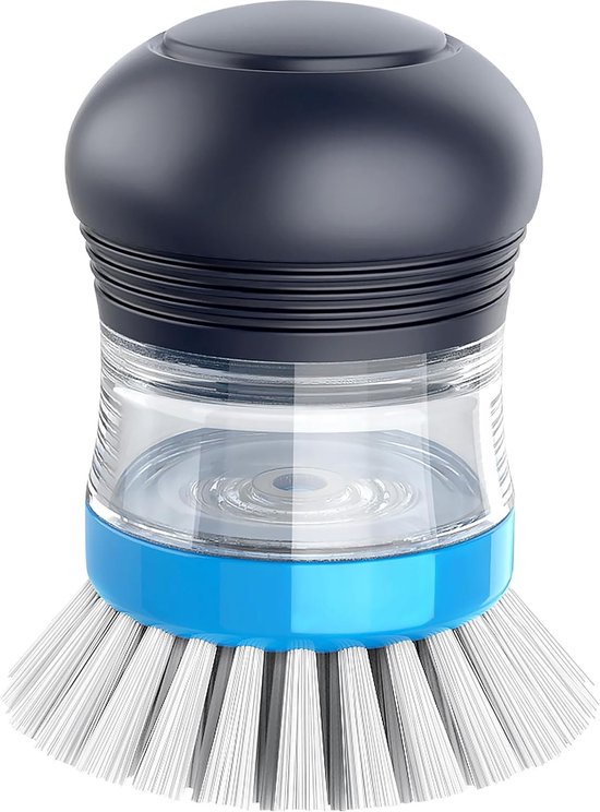 ITTAHO Brosse Vaisselle Avec Distributeur Savon – 3 Têtes Éponge Interchangeables – Brosse Multi-Usage Vaisselle & Casseroles