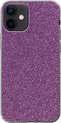 Coque iPhone 12 - Paillettes sur Fond Rose - Coque en Siliconen