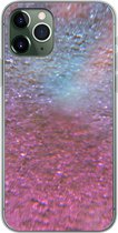 Geschikt voor iPhone 11 Pro hoesje - Roze - Glitter - Abstract - Design - Blauw - Siliconen Telefoonhoesje