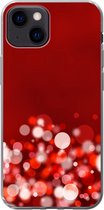 Geschikt voor iPhone 13 mini hoesje - Rood - Design - abstract - Licht - Siliconen Telefoonhoesje