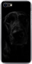 Geschikt voor iPhone SE 2020 hoesje - Hond - Huisdier - Zwart - Siliconen Telefoonhoesje