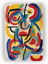 Abstract in stijl Karel Appel poster - Aquarel poster - Wanddecoratie abstract - Wanddecoratie industrieel - Slaapkamer poster - Muurkunst - 80 x 120 cm