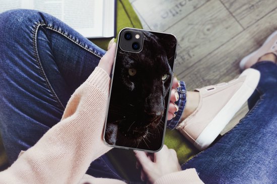 Coque iPhone 13 mini - Panthère - Animal - Zwart - Siliconen - Sinterklaas - Noël - Cadeaux - Cadeaux de chaussures
