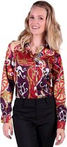 Hippie blouse rood"Roar" art deco | Maat XL