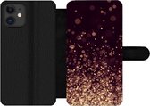 Bookcase Geschikt voor iPhone 12 Pro telefoonhoesje - Abstract - Glitter - Licht - Design - Met vakjes - Wallet case met magneetsluiting