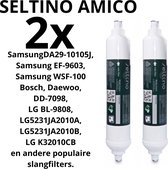 2x WATERFILTER Seltino Amico, vervanging voor SAMSUNG DA29-10105J 2 stuks Bosch, LG en meer. Koelkastfilter Samsung DA29-10105J, Samsung EF-9603, Samsung WSF-100 Bosch, Daewoo, DD-7098, LG BL-9808, LG5231JA2010A, LG5231JA2010B, LG K32010CB