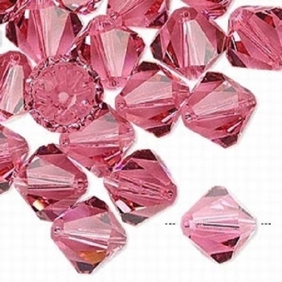 Swarovsi Elements, Bicone (5328) van 12 mm, rose. Per 6 stuks