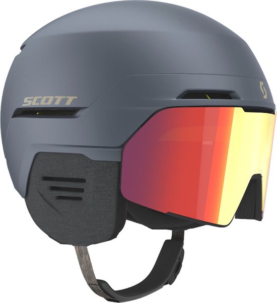 Scott Blend Plus LS skihelm met geïntegreerde skibril - blauw - maat S 51-55 cm