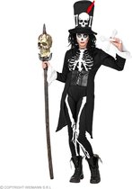 Widmann - Heks & Spider Lady & Voodoo & Duistere Religie Kostuum - Occulte Magie Priesteres - Vrouw - Zwart / Wit - Small - Halloween - Verkleedkleding
