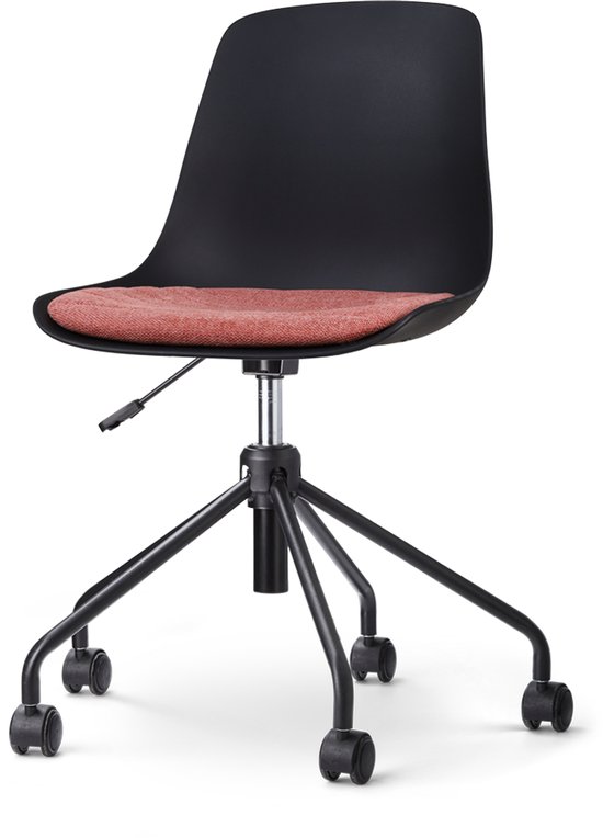 Nout-Liv bureaustoel zwart met zitkussen - wit onderstel