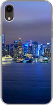Geschikt voor iPhone XR hoesje - New York - Skyline - Nacht - Siliconen Telefoonhoesje