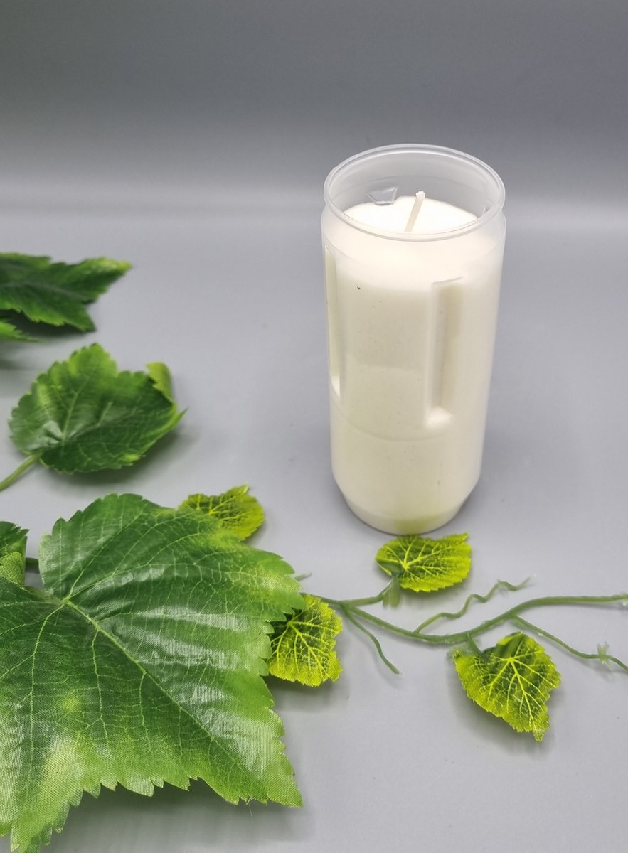 5x Witte grafkaarsen - Navulling - Kaars - 72 branduren - 54mm doorsnee - 13 cm hoog - Gedenkkaars - Graflicht - Herdenkingslicht