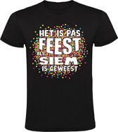 Het is pas feest als Siem is geweest Heren T-shirt - carnaval - feestje - party - confetti - festival - humor - grappig