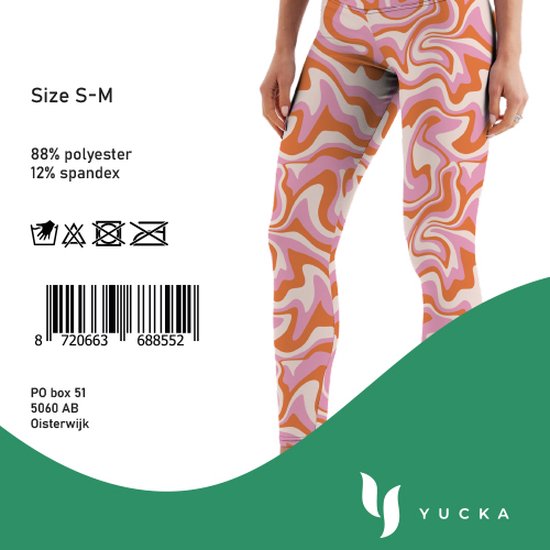 Yucka festival legging met trippy waves print - Leggings met print - Dames - Meisjes - Maat S-M van Yucka — afbeelding 2
