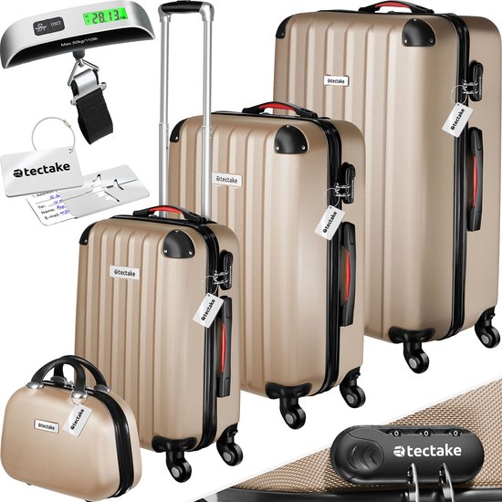 HAUPTSTADTKOFFER - Alex - 2-delige Kofferset Harde Schaal Glanzend Middelgrote Koffer 65 Cm Handbagage 55 Cm 74 42 Liter Tsa Appelgroen Champagne