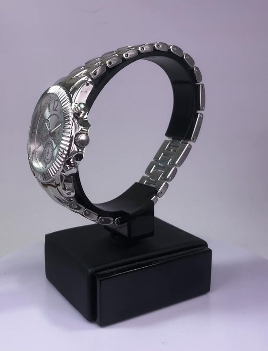 Brigada - montre femme avec bracelet argenté - bracelet en métal - incl. Batterie supplémentaire GRATUITE