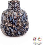 Vase Design TURIN SMALL - Fidrio PETAL - vase à fleurs en verre soufflé à la bouche - hauteur 15 cm