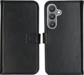 Selencia Étui adapté pour Samsung Galaxy S24 avec porte-cartes - Bookcase en cuir véritable Selencia - Zwart