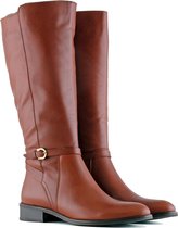 Bottes femmes pour femme à mollet large Bianca en châtaigne Circonférence du mollet 52 cm, pointure 39