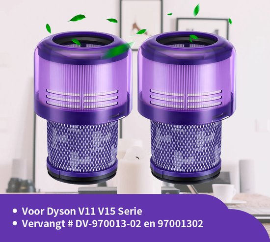 Foto: 2 hepa filters geschikt voor dyson v11 en v15 van replacements 