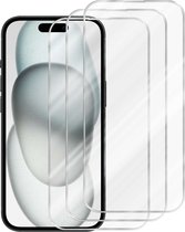 Cadorabo 3x Screenprotector geschikt voor Apple iPhone 15 - Beschermende Pantser Film in KRISTALHELDER - Getemperd (Tempered) Display beschermend glas in 9H hardheid met 3D Touch
