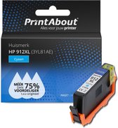 PrintAbout huismerk Inktcartridge 912XL (3YL81AE) Cyaan Hoge capaciteit geschikt voor HP