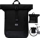 2-in-1 fietstas fietsrugzak voor bagagedrager met 16 inch laptopvak - lifestyle & modetas - dames en heren - bagagedragertas achter (gerecycled PET) - 100% waterafstotend