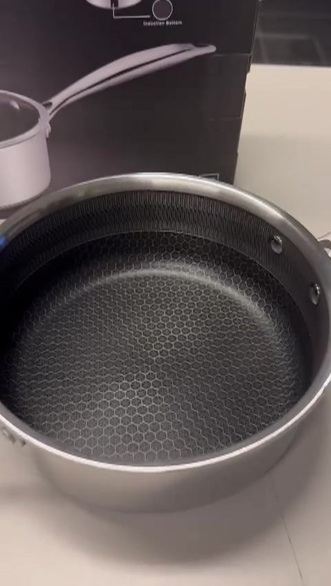 Braadpan met Deksel - 24cm - RVS - Honingraat - Inductie